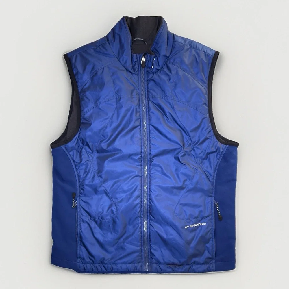 Brooks Shelter Technology Running Vest Men's Small Blue Full Zip Athletic